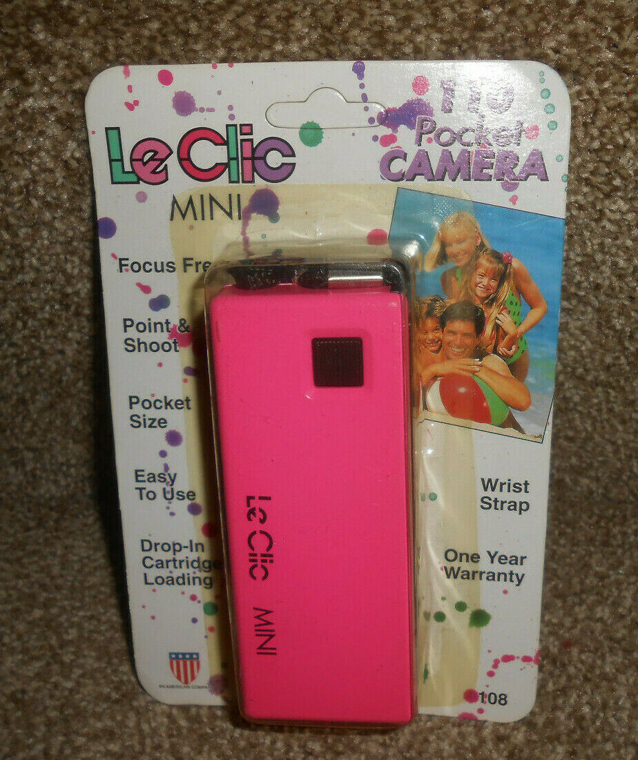 Vintage Le Clic Mini 110 Pocket Size Camera Nos Sealed Package 80's Pink New